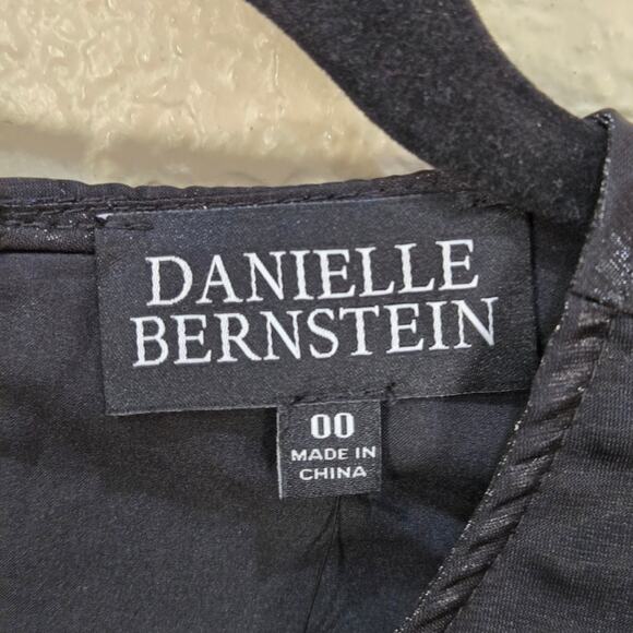 Danielle Bernstein Women’s Size 00 Puff Sleeve Satin Black Mini Dress MSRP $99 - Picture 5 of 14